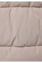 Regular Fit Hooded Zippered Lined Water Resistant Women's Beige Coat - 5