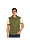 Men’s Color-Block Polo Shirt – Olive Green, Beige & White