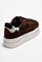 ANABEL Brown Suede Genuine Leather Women's Casual Sneakers - 5