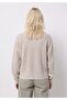 Regular Fit Round Neck Striped Women's Ecru Sweater - 2
