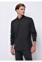 Regular Fit Shirt Neck Plain Men's Green Long Sleeve Shirt