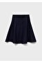 Midi Denim Skirt with Stitching Details - 3