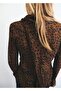 Blouse with Leopard Print Scarf - 4