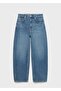 Balloon Jean Pants with Medium Waist - 3