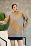 Round Crew Neck Long Sleeve Knitted Bowknot Jacquard Pattern Winter Stylish Knitwear Sweater - 6