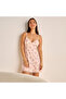 Floral Print V-neck Babydoll with Lace Detail