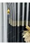 Panel Backdrop Curtain, Azra, Luxury, Gray Gold Black, Blackout, Backdrop Curtain, Tulle Curtain, Regular Pleat, Single Wing - 2