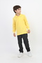 Unisex Yellow Long Sleeve Polo Neck T-Shirt - School Clothing - 8