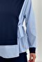Women's Striped Shirt Detail Side-Tie Long Sleeve Straight Leg Bottom-Top Modal Set - 6