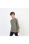 Unisex Khaki Long Sleeve Polo Neck T-Shirt - School T-Shirt - 7
