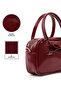 Crinkle Textured Burgundy Shk217 Bow Faux Leather, Single Compartment, Zippered, Hand, Arm and Shoulder Bag - 5
