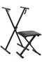 Single X Keyboard Stand with Piano X Bench Stool