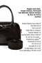 Crinkle Textured Brown Shk217 Bow Faux Leather, Single Compartment, Zippered, Hand, Arm and Shoulder Bag - 7