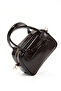 Crinkle Textured Brown Shk217 Bow Faux Leather, Single Compartment, Zippered, Hand, Arm and Shoulder Bag - 8