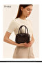 Crinkle Textured Brown Shk217 Bow Faux Leather, Single Compartment, Zippered, Hand, Arm and Shoulder Bag - 6