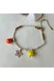 Fruity and Floral Steel Charm Drawstring Anklet - 3