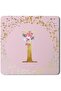 2 Pack Designer Leather Coasters Mat for Beverage Drinks - Custom Monogram Initial Letter