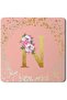2 Pack Designer Leather Coasters Mat for Beverage Drinks - Custom Monogram Initial Letter