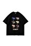 Howdy Cows Printed Oversize Unisex Black Tshirt