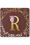 Stylizeed 2 Pack Designer Leather Coasters Mat for Beverage Drinks - Custom Monogram Initial Letter