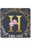 2 Pack Designer Leather Coasters Mat for Beverage Drinks - Custom Monogram Initial Letter
