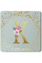 Stylizeed 2 Pack Designer Leather Coasters Mat for Beverage Drinks - Custom Monogram Initial Letter