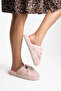Women's Pink Cat Figured Plush House Slippers Non-Slip Silent Sole - 3