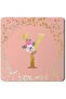2 Pack Designer Leather Coasters Mat for Beverage Drinks - Custom Monogram Initial Letter