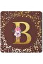 Stylizeed 2 Pack Designer Leather Coasters Mat for Beverage Drinks - Custom Monogram Initial Letter