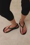 Sandals 2502 - Knotted Flip Flop Rope Black Women's Sandals - 7
