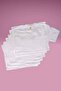 344X6 Girl's 100% Cotton Combed Ribbed 6-Piece Lace Half Sleeve Undershirt-White