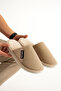 Unisex Indoor Slippers Non-Slip Ribbed Fabric Comfortable Model Stylish and Comfortable Indoor Slippers Semi-Leather - 2