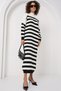 Women's Striped Long Knitwear Dress B.White 1136 - 3