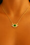 Emerald Green Stone Gold Women's Necklace - 3