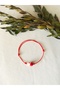 Glass Murano Mushroom Detailed Sweet Gift Red Bracelet - 3