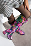 Felipe Colorful Snake Below the Knee Zipper Heeled Boots - 2