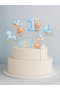 Baby Boy 1 Year Old Birthday Cake Decoration – Teddy Bear Cake Decoration, Baby Shower Decorations with Rainbow Figures