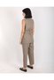 Women's Khaki Shawl Collar Vest Pants Double Suit - 5