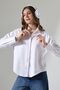 Poplin Fabric Women's Shirt White Loose Relaxed Fit Shirt - 5