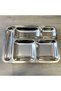 Tabldot Plate 10 Pieces Steel Self-Service 5 Compartments Stainless Steel 28X40 cm - 2