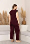 “Bamboo Fabric Plus Size Women's Lace Short Sleeve Pajama Set – Soft, Breathable - 5
