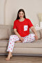 100% Cotton Plus Size 3 Piece Women's Pajamas Set - 3