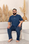 Summer Large Size Men's Cotton Pajama Set- Short Sleeve Men's Pajama