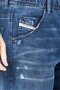 Men Drawstring Ripped Denim Shorts, Blue - 3