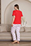 100% Cotton Plus Size 3 Piece Women's Pajamas Set - 7