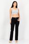 Women Bootcut Fit Solid Stretchable Denim Jeans, Black - 3