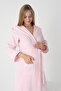 Hooded Pregnant and Maternity Striped Long Dressing Gown - 4