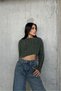 Denim Washed Hair Braided Crop Knitwear Sweater Aw25Kz0011 - 6