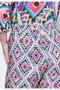 Women's Plus Size Purple, Side Pockets, Relaxed Fit, Elastic Waist Patterned Trousers 65N39104 - 3