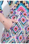 Women's Plus Size Purple, Side Pockets, Relaxed Fit, Elastic Waist Patterned Trousers 65N39104 - 4